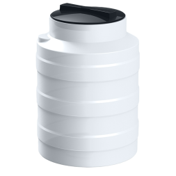 Бочка (емкость) пластиковая вертикальная с крышкой, 100 л, белый [TV100S4]
