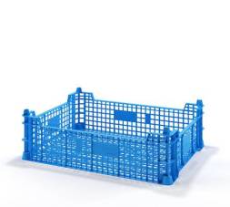 Ящик пластиковый перфорированный, 400х300х110 мм, синий [12.415.65]
