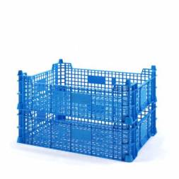 Ящик пластиковый перфорированный, 400х300х110 мм, синий [12.415.65]