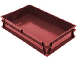 Ящик (лоток) пластиковый сплошной без ручек, 740х465х145 мм, красный [740465145-000]