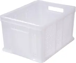 Ящик пластиковый перфорированный, 400×300×230 мм, 21.6 л, синий [703.02.01]