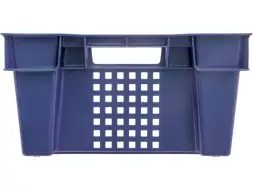 Ящик пластиковый перфорированный, 600x400x200 мм, 48 л, синий [102]