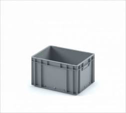 Евроконтейнер пластиковый с усиленным дном EC-4322, 400х300х220 мм, серый