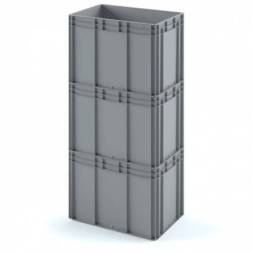 Евроконтейнер пластиковый с усиленным дном EC-4322, 400х300х220 мм, серый