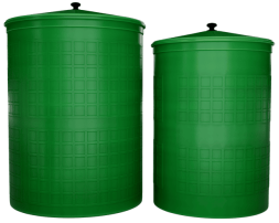 Бочка пластиковая садовая для дождевой воды и полива, 300л, зеленый [331]