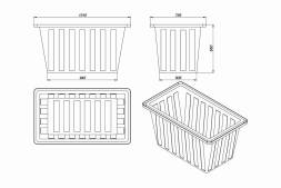Ванна пластиковая пищевая К, 400 л, HDPE, синий [132.0400.601.0]