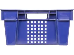 Ящик пластиковый перфорированный, 600x400x200 мм, 48 л, синий [102-1]