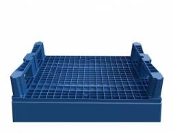 Контейнер пластиковый вкладываемый на полозьях INSTORE, 800х600х320 мм, синий [KVR 8634]