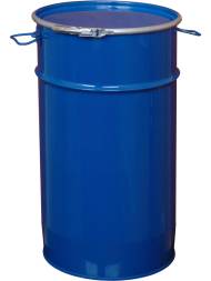 Бочка металлическая (стальная) с крышкой-обруч и ручками, 60 л, синий [БСЗ 60о]