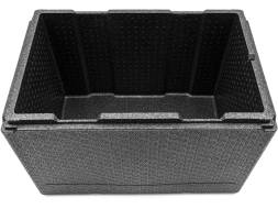 Термобокс пенополипропиленовый с крышкой STP PRO, 600х400х400 мм, 60 л, 55 кг/м3, серый