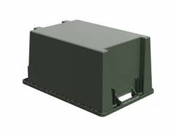 Ящик пластиковый поворотно-вкладываемый с зацепами для пакетов, 600х400х300 мм, зеленый [12.480.70 (KD6430.2)]