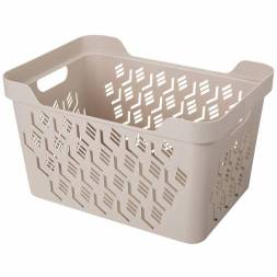 Ящик с крышкой универсальный Deluxe, 18л, светло-бежевый