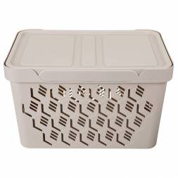 Ящик с крышкой универсальный Deluxe, 18л, светло-бежевый