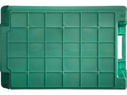 Ящик пластиковый с перфорированными стенками и сплошным дном, 600х400х250 мм, зеленый [125-1]