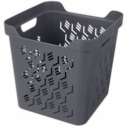 Ящик с крышкой универсальный Deluxe, 286x286x286 мм, 18л, серый