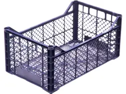 Ящик пластиковый перфорированный, 500x300x220 мм, 26,4 л, черный [103-220]