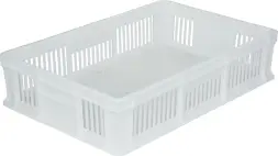 Ящик пластиковый перфорированный, 600x400x140 мм, 27 л, белый [705.01.02 м]