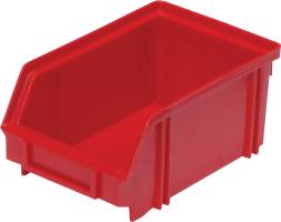 Ящик пластиковый сплошной, 170×105×75 мм, 1.34 л, красный [7968]