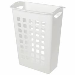 Корзина для белья с поворотной крышкой узкая, белая