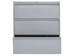 Шкаф металлический картотечный (картотека) ПРАКТИК AMF 1091/3, 3 ящика, 998х915х460 мм