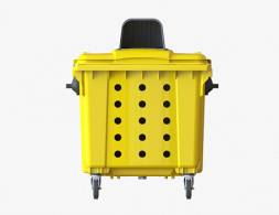 Контейнер пластиковый для мусора (ТБО/ТКО) перфорированный с капюшоном, 1100 л