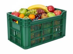 Ящик пластиковый перфорированный, 500x300x264 мм, 39,6 л, зеленый [112]