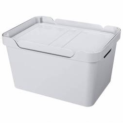 Ящик с крышкой универсальный Luxe, 18л, светло-серый