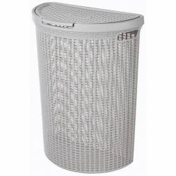 Корзина для белья Eco Style, 45л, светло-серый