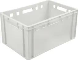 Ящик пластиковый морозостойкий сплошной, 600x400x300 мм, 61 л, белый [210-1 м]
