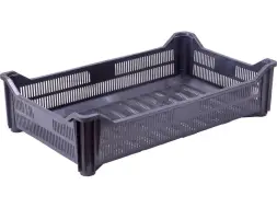 Ящик пластиковый перфорированный, 500x300x120 мм, 18 л, черный [121]