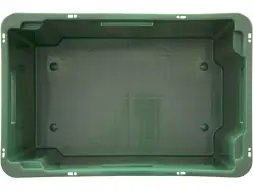 Ящик сплошной пластиковый, 600x400x300 мм, 52 л, зеленый [218-1]
