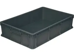 Ящик пластиковый сплошной, 600×400×140 мм, 27 л, синий [705.03.02]