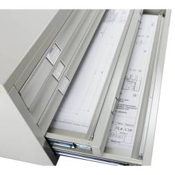 Шкаф металлический картотечный (картотека) для чертежей ПРАКТИК A0-5, А0, 5 ящиков, 491x1359x927 мм