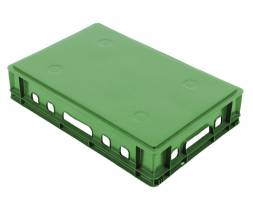 Ящик пластиковый универсальный, 600х400х120 мм, зеленый [600400120-00]