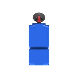 Емкость пластиковая для воды и дизельного топлива ST 2000 л с патрубками d100мм и откидной крышкой под плотность вещества до 1.0 г/см3, синий