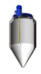 Емкость ФМ 240 в обрешетке с турбинной мешалкой