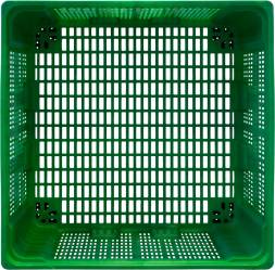 Крупногабаритный перфорированный пластиковый контейнер на ножках, 1120х1120х770 мм, зеленый [КБП - 1120 (зеленый)]