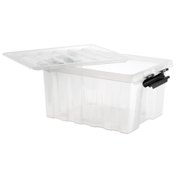Контейнер с крышкой и клипсами Rox Box Original, 36 л, 500×390×250 мм, прозрачный