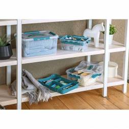 Ящик универсальный с замками и вставкой-органайзером Grand box, 15,3л, коричневый