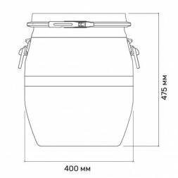 Бочка пластиковая с крышкой, металлическим обручем и ручками, 48 л, 323 мм, синий [БП48.02/04]