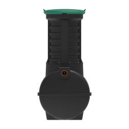 Автономная канализация Rostok Ground 4 с горловиной 1000 мм и самотечным отведением, 1800л, черный