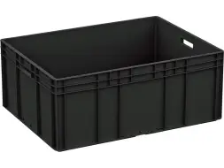 Евроконтейнер пластиковый сплошной ЕС 8632.3 R, 800x600x320 мм, 131 л, черный