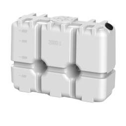 Емкость пластиковая вертикальная для хранения дизельного топлива, масел и ГСМ, 2000 л, белый [TRT2000S4]