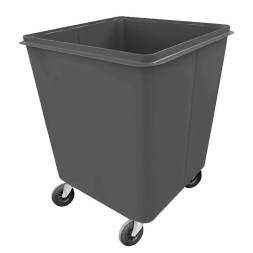 Контейнер мусорный металлический для ТБО/ТКО на колесах без крышки, 750 л (0.75 м³), серый [W075G]