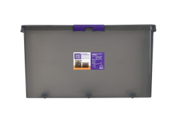 Контейнер с крышкой и клипсами Rox Box Home, 80л, 720x390x380 мм, антрацит