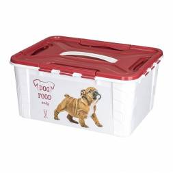 Kонтейнер для корма с декором Lucky Pet, 15,3л, бордовый