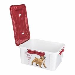 Kонтейнер для корма с декором Lucky Pet, 15,3л, бордовый
