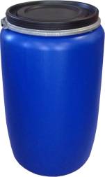Бочка пластиковая с крышкой и металлическим обручем, 127 л, синий [БП 127р]