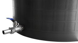 Бочка пластиковая садовая с краном 3/4" из латуни для дождевой воды и полива, 150л, черный [342]