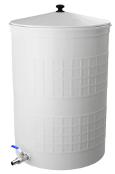 Бочка пластиковая садовая с краном 3/4" из латуни для дождевой воды и полива, 150л, белый [382]